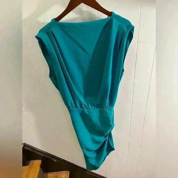 NWOT Amanda Uprichard Fabianna Cowl Neck Sleeveless Midi Dress Atlantis Green S - Picture 3 of 6